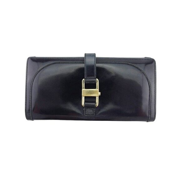 GUCCI Long Wallet Callery Lock Enamel Leather Authentic - Picture 1 of 11